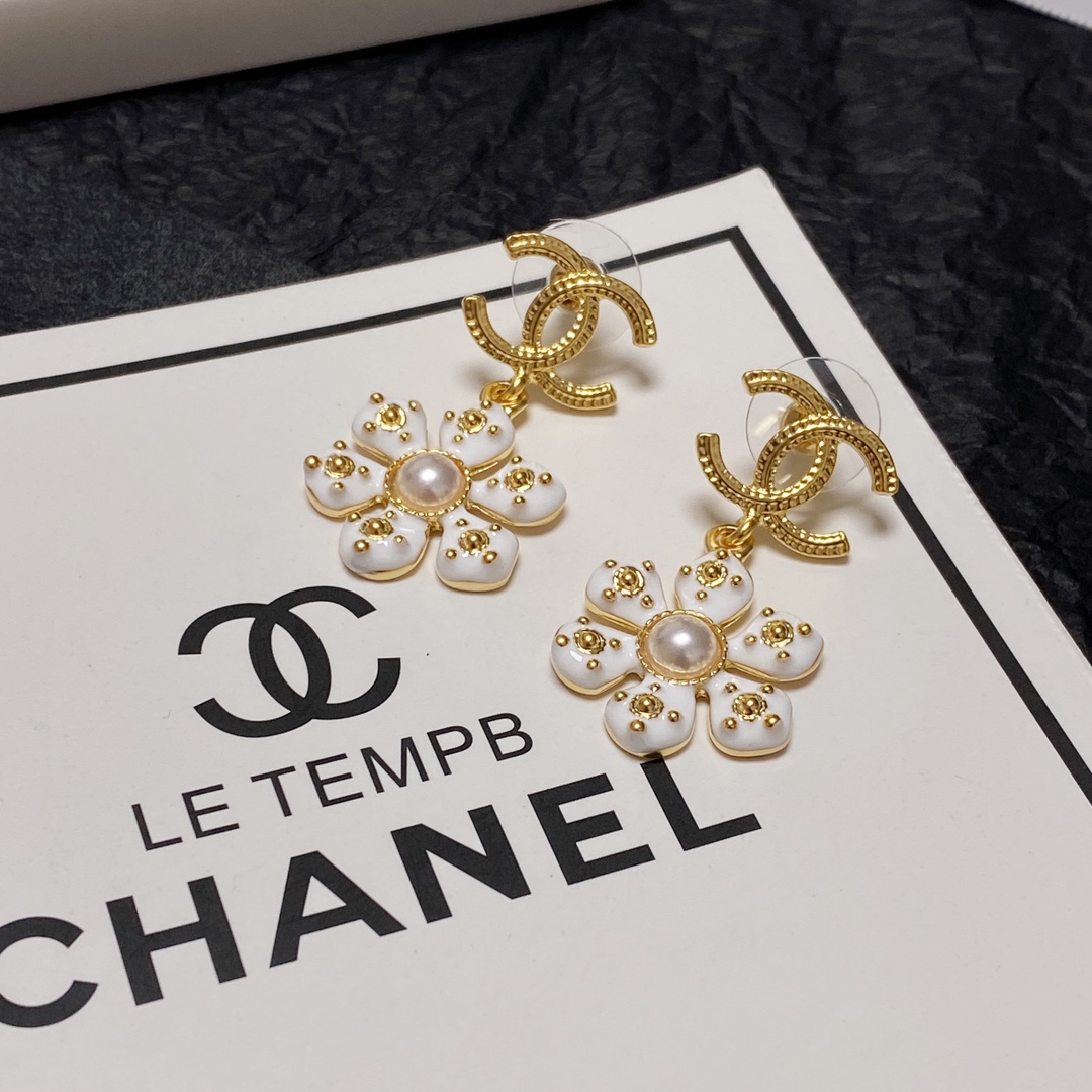 Flower Earrings White For Women