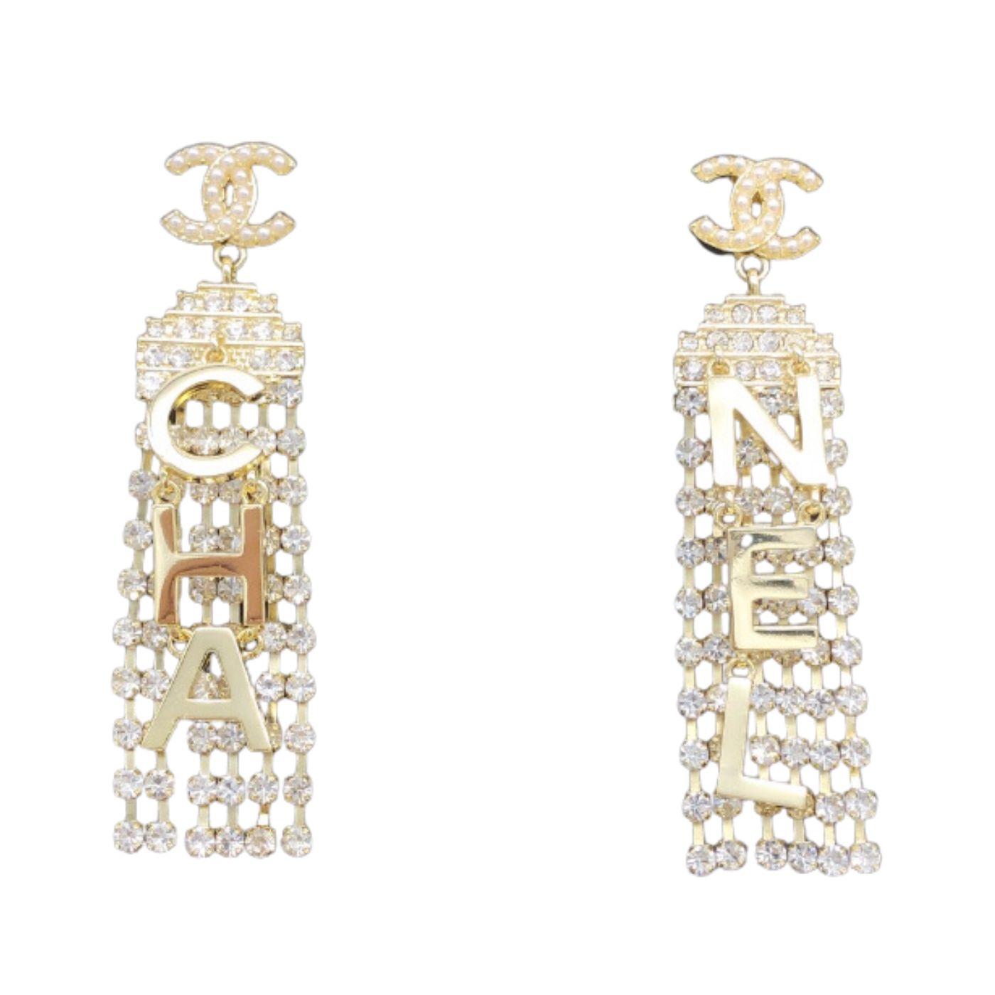 Ch**el Letter Tassel Earring Gold For Women