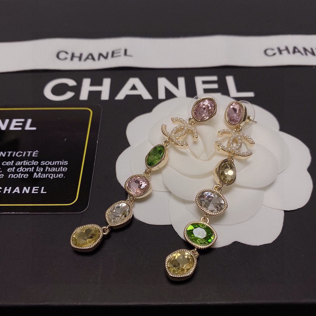 Ch**el Long Earrings Multicolor For Women