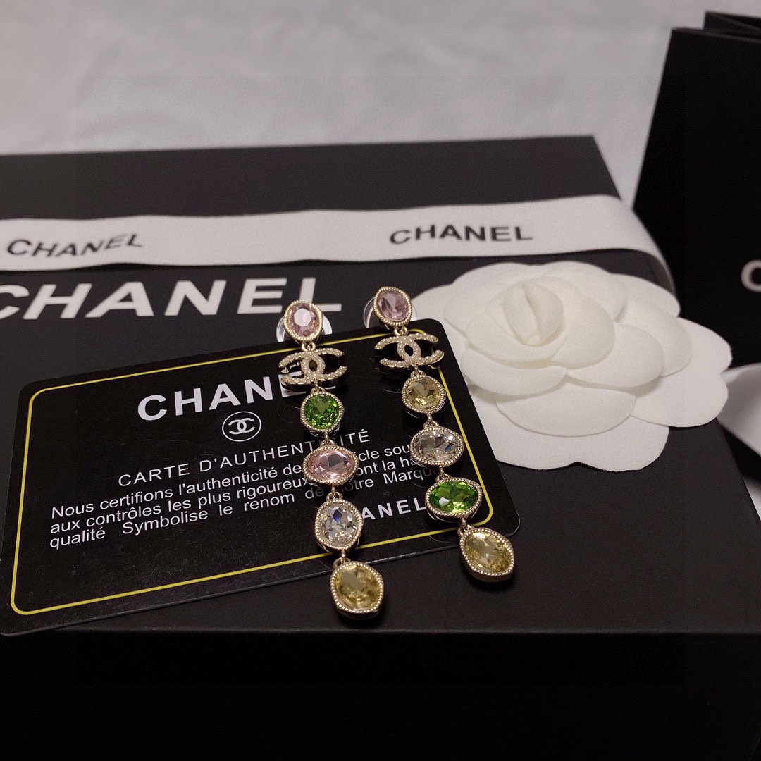 Ch**el Long Earrings Multicolor For Women