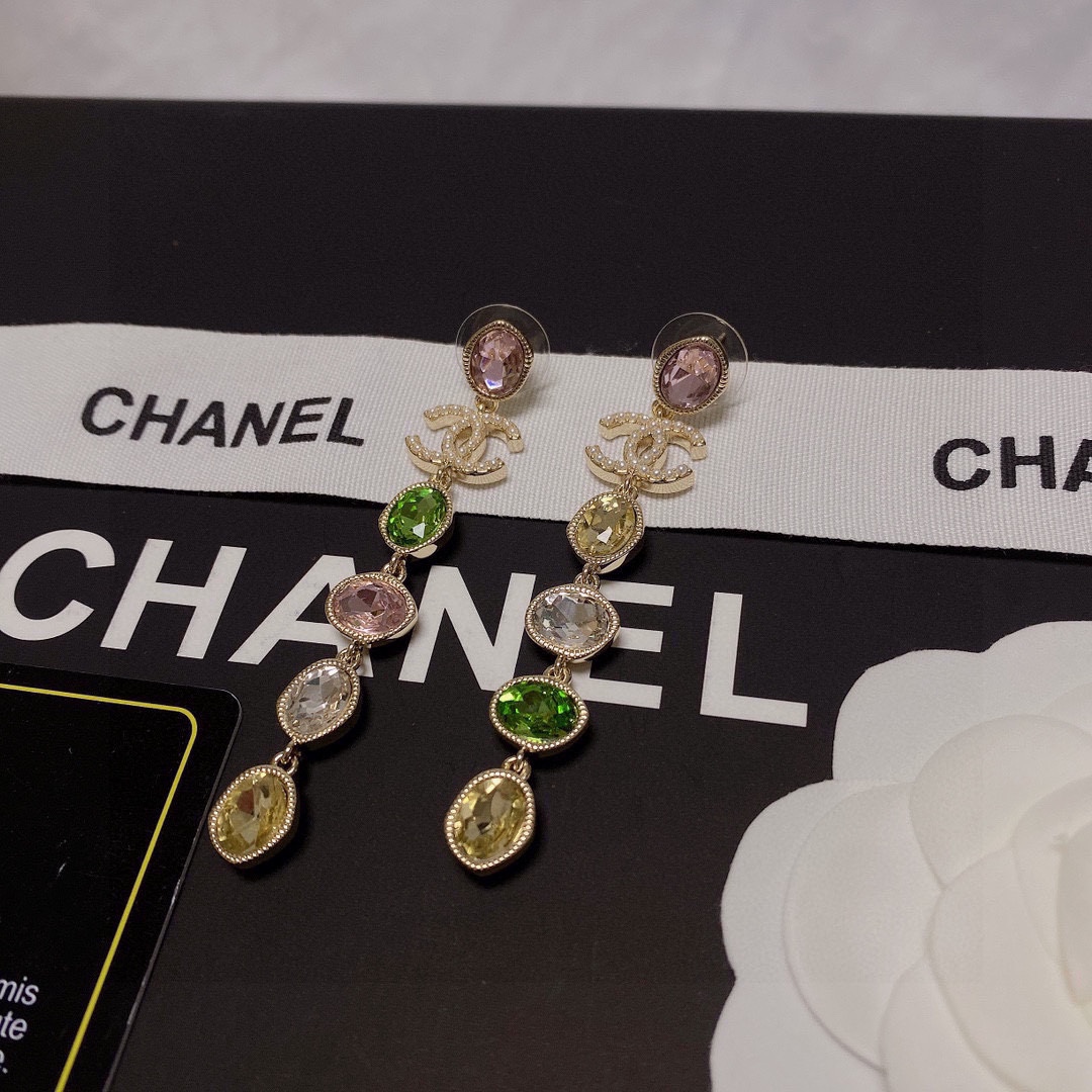Ch**el Long Earrings Multicolor For Women