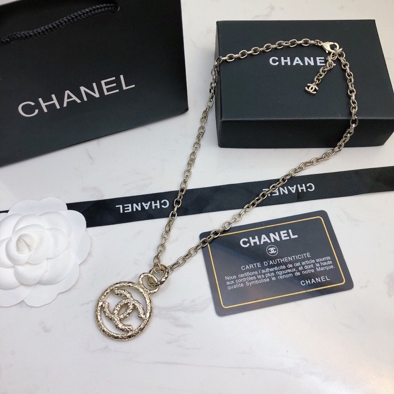 Ch**el Medieval Double C Necklace Gold For Women