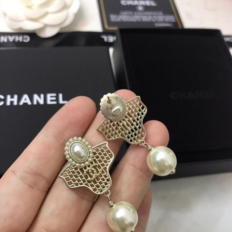 Ch**el Mesh Earrings Gold For Women