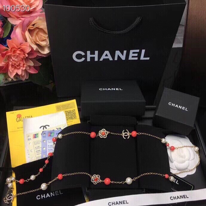Ch**el Necklace Red For Women
