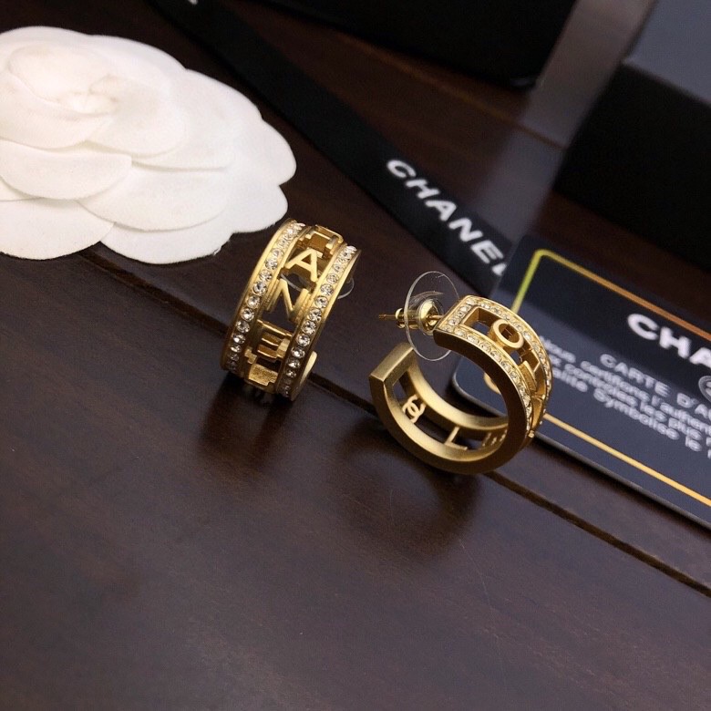Ch**el Round Earrings Gold For Women