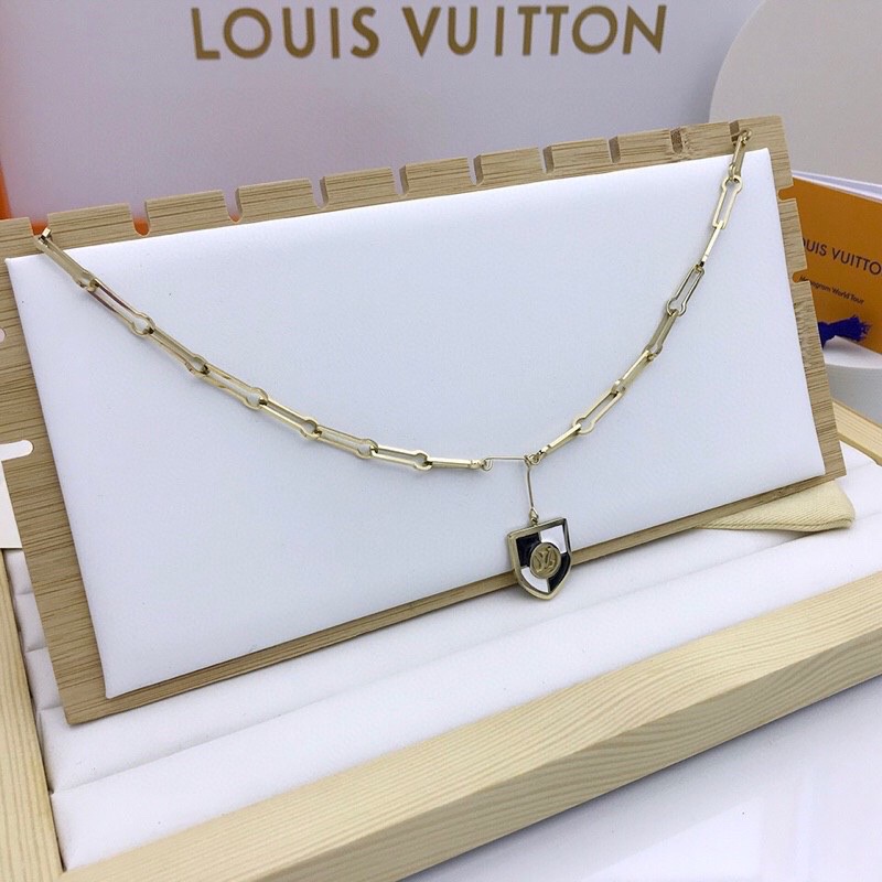 Gvc*1 Shield Necklace Gold Tone For Women