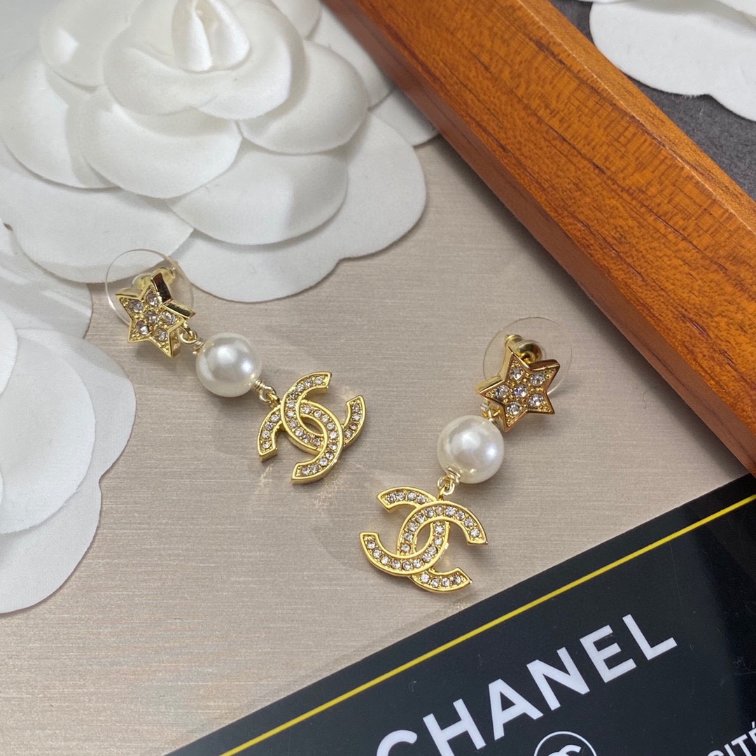 Ch**el Star Earrings Gold For Women
