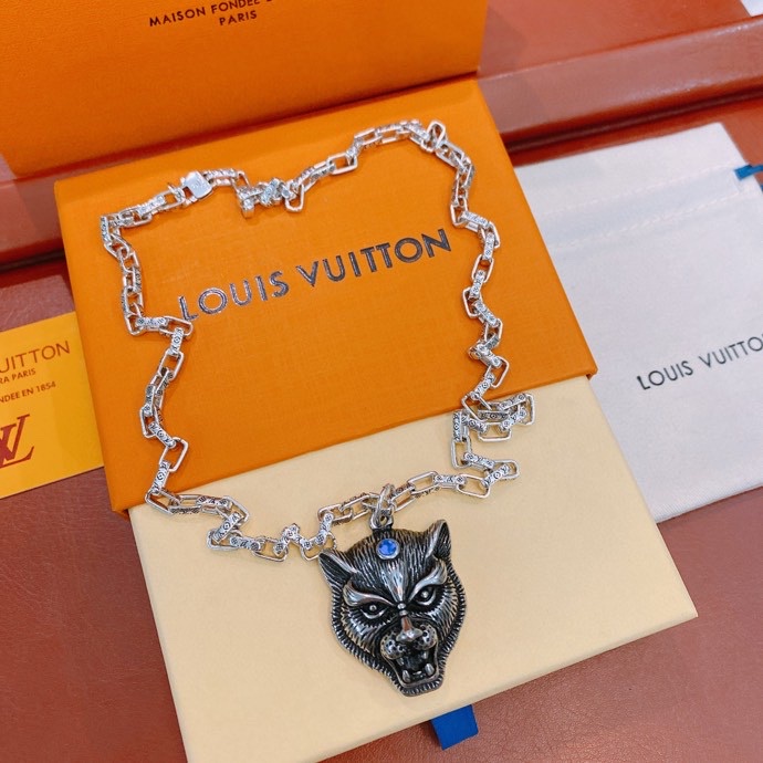L0vis Vvtt0n Tiger Head Necklace Silver For Women