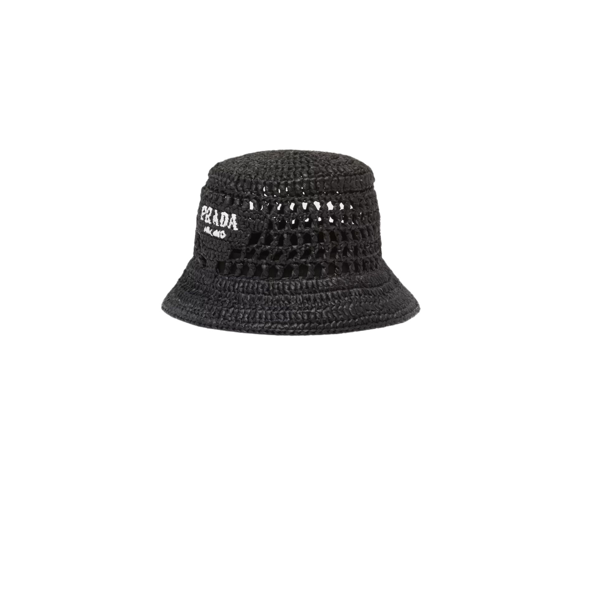 Pra*a Woven Fabric Bucket Hat Black For Women 1HC137_2A2T_F0002