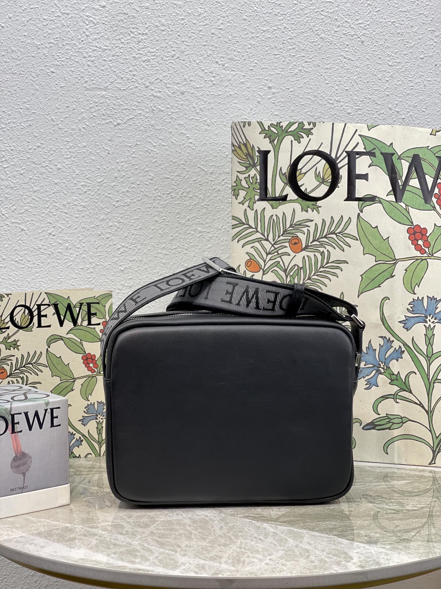 L0ew* XS Military Messenger Bag Black/Green/Navy Blue For Women 9.1in / 23cm B553A72X22