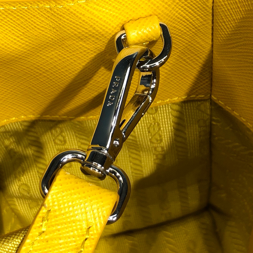 Pra*a Saffiano Lux Galleria In Yellow For Women 9in/ 23cm