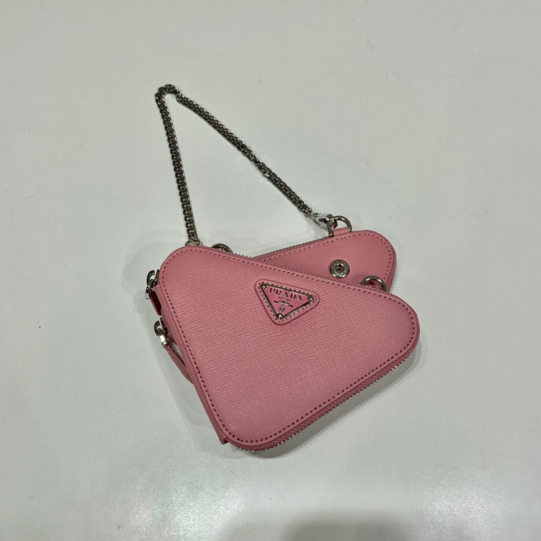 Pra*a Saffiano Mini Pouch In Pink For Women 5.9in/ 15cm 1NR015_053_F0442