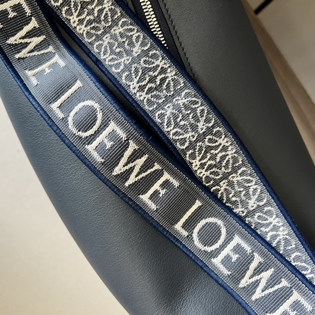 L0ew* Cubi Crossbody Bag Black/Navy Blue/Brown For Women 8.3in / 21cm