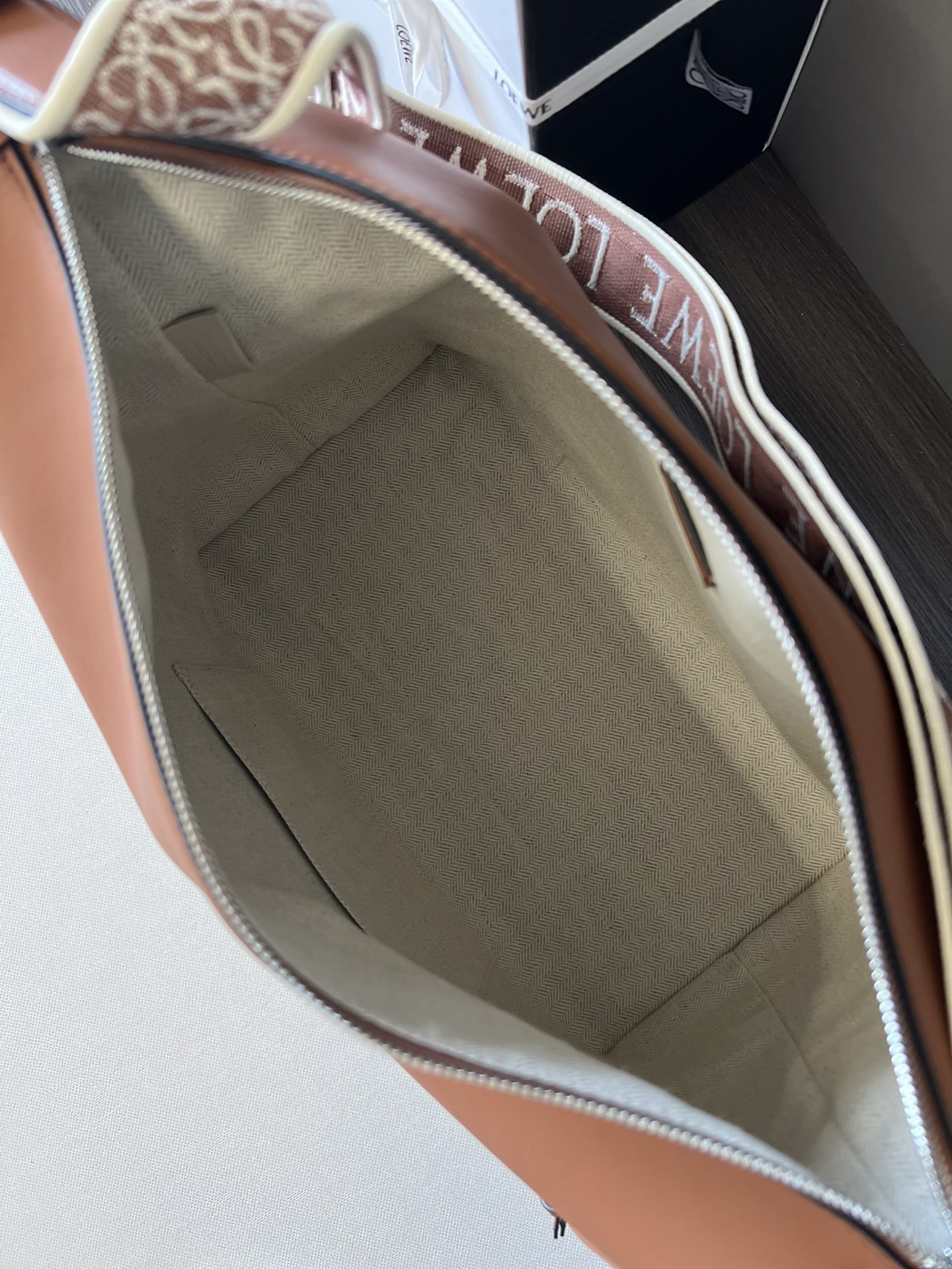 L0ew* Cubi Crossbody Bag Black/Navy Blue/Brown For Women 8.3in / 21cm