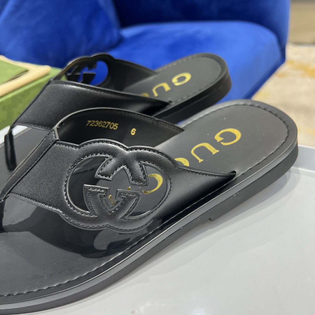 Gvc*1 Interlocking-G Thong Sandal Black For Men