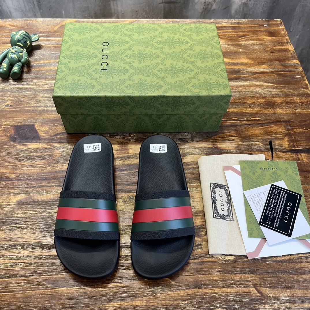 Gvc*1 Web Rubber Slide Sandal Black For Men 429469 GIB10 1098