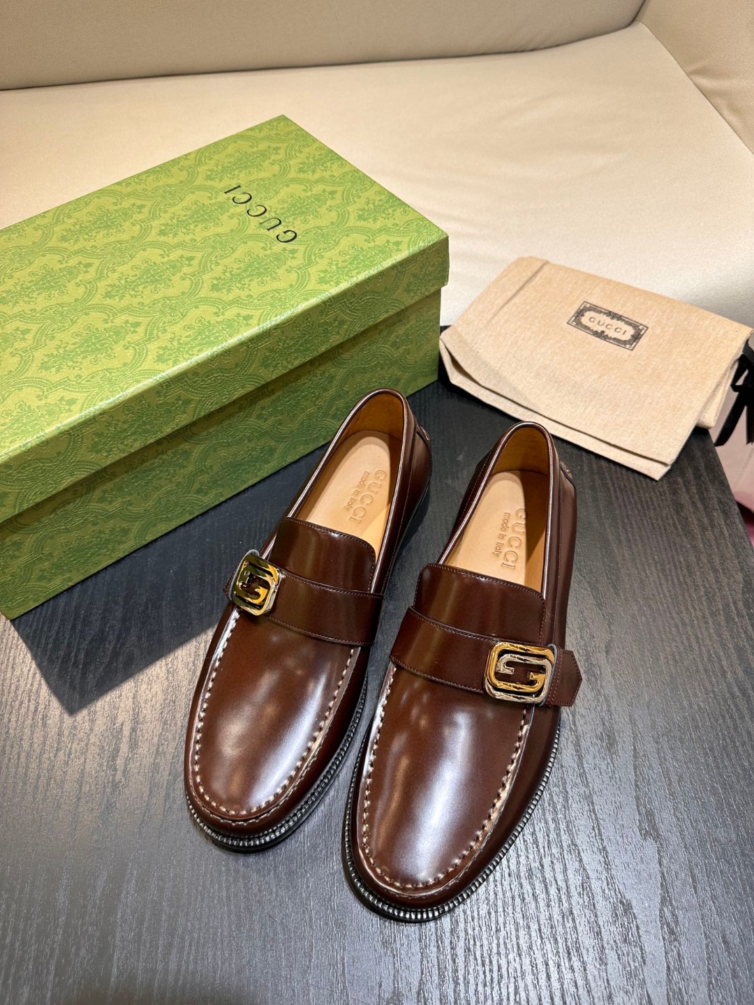 Gvc*1 Interlocking G Loafer Brown For Men
