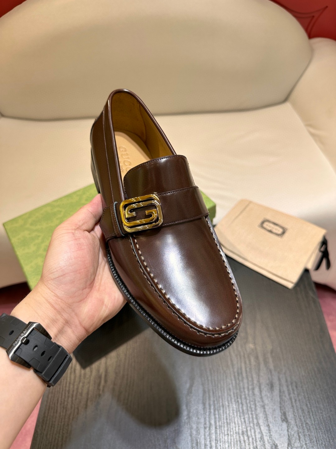 Gvc*1 Interlocking G Loafer Brown For Men