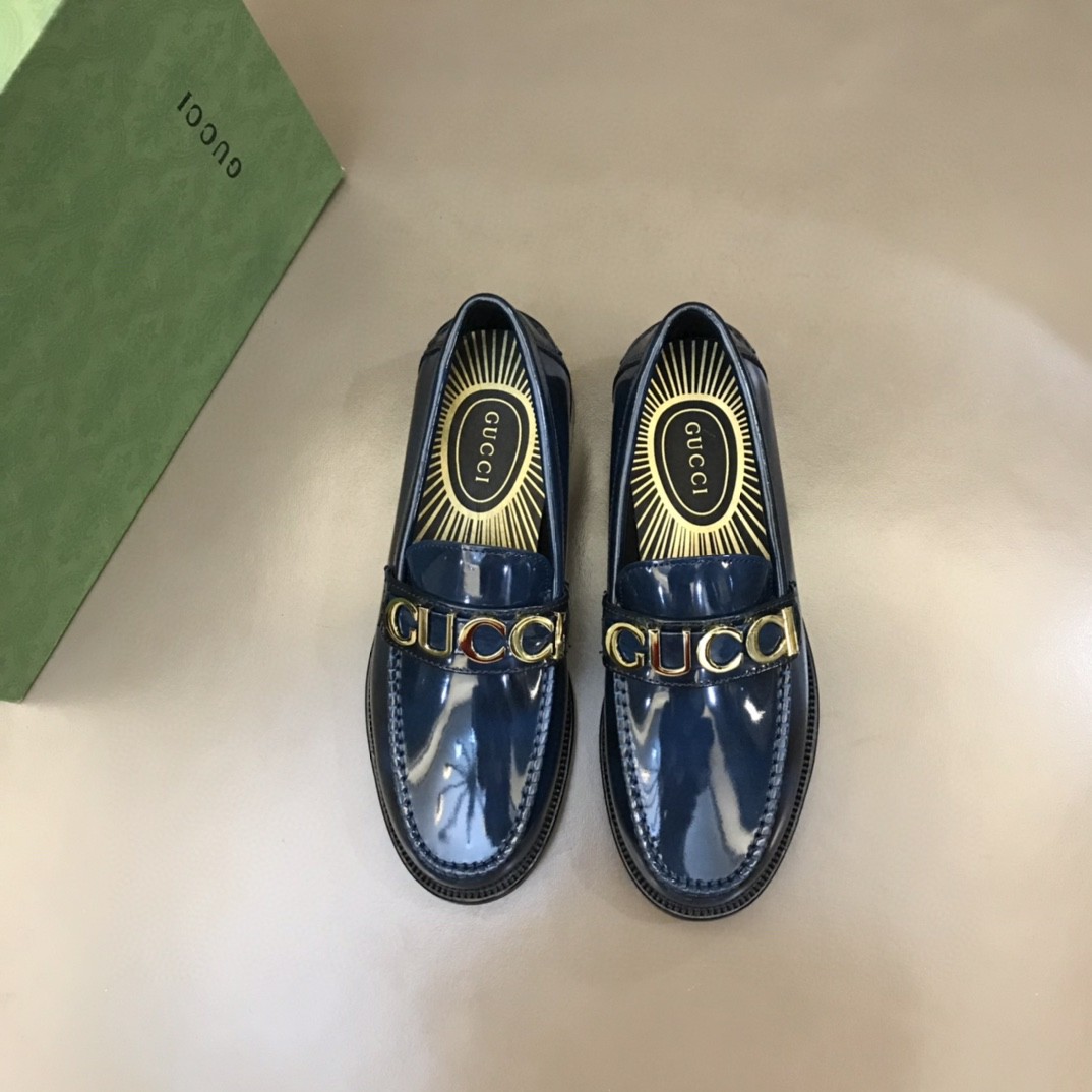 Loafer With Logo Gvc*1 Navy Blue For Men