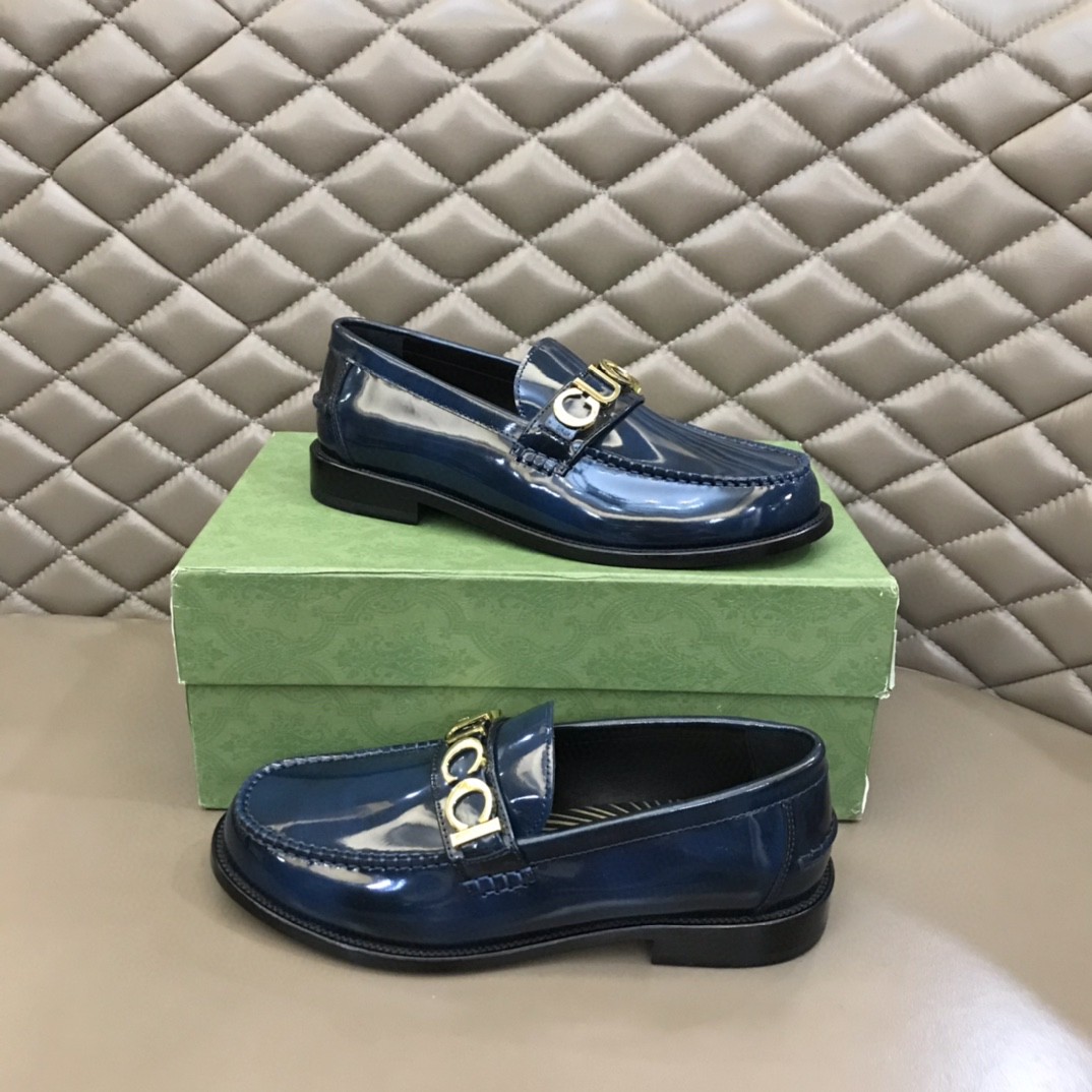Loafer With Logo Gvc*1 Navy Blue For Men