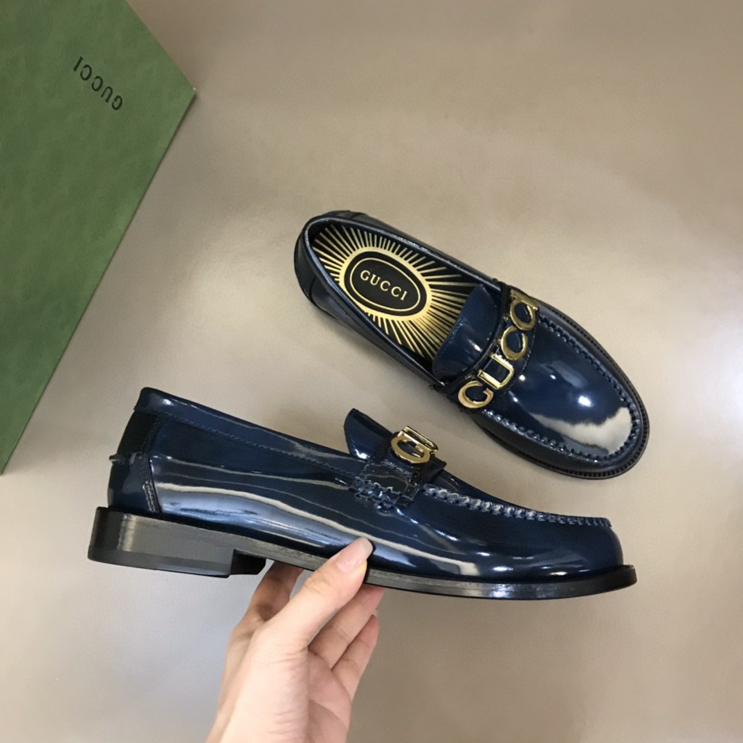 Loafer With Logo Gvc*1 Navy Blue For Men