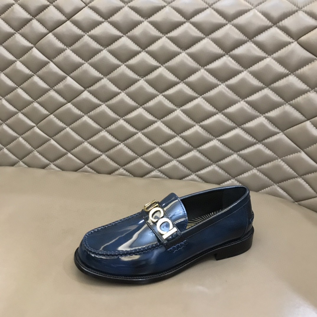 Loafer With Logo Gvc*1 Navy Blue For Men