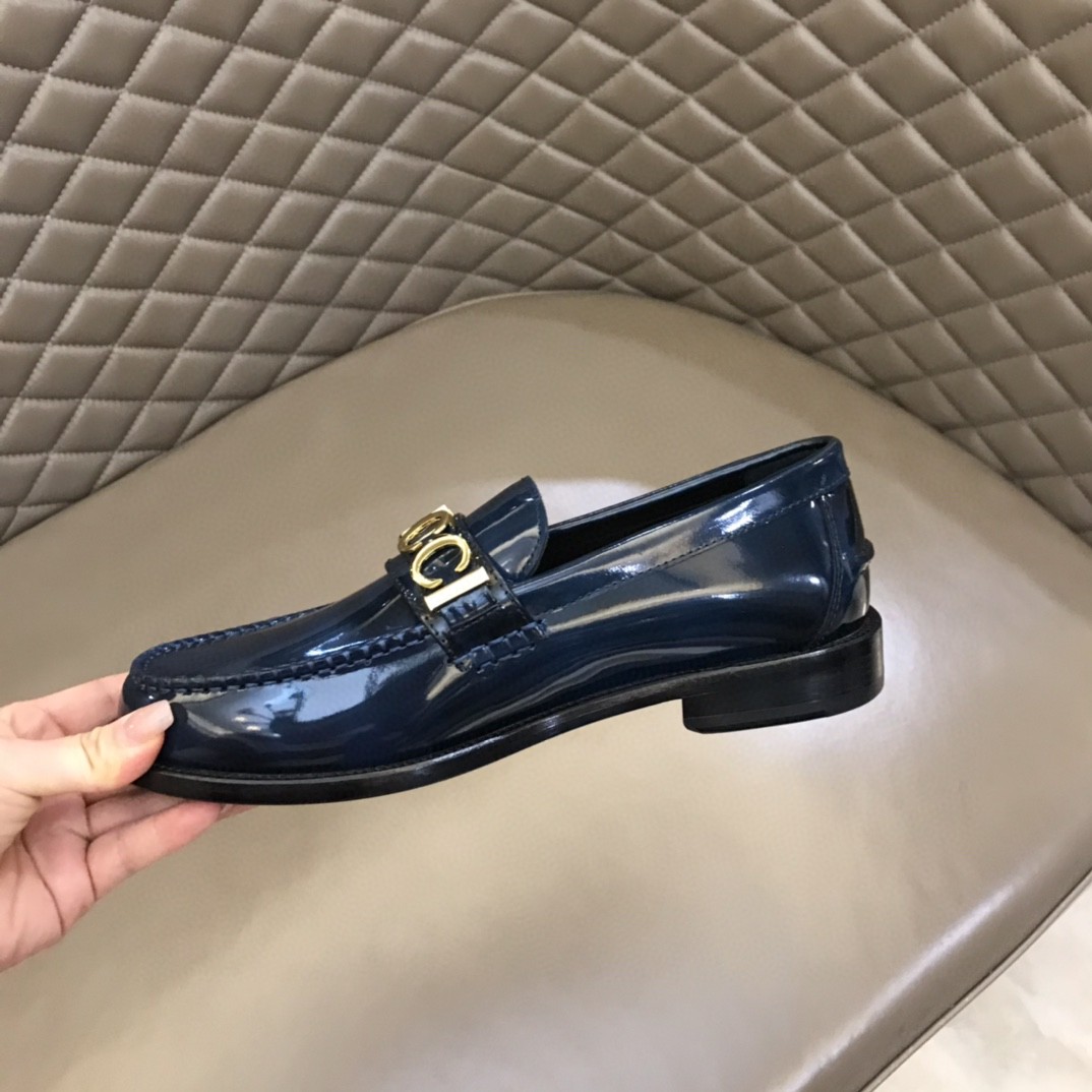 Loafer With Logo Gvc*1 Navy Blue For Men