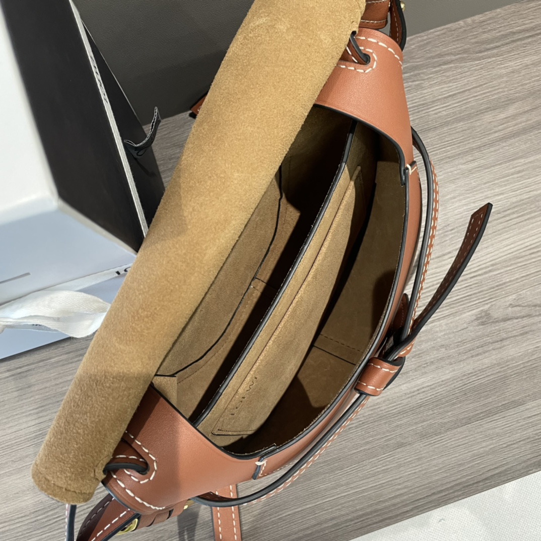 L0ew* Mini Gate Dual Bag Brown For Women 8.3in / 21cm