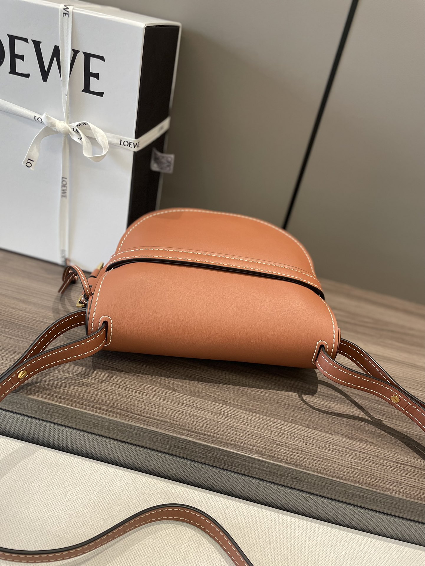L0ew* Mini Gate Dual Bag Brown For Women 8.3in / 21cm