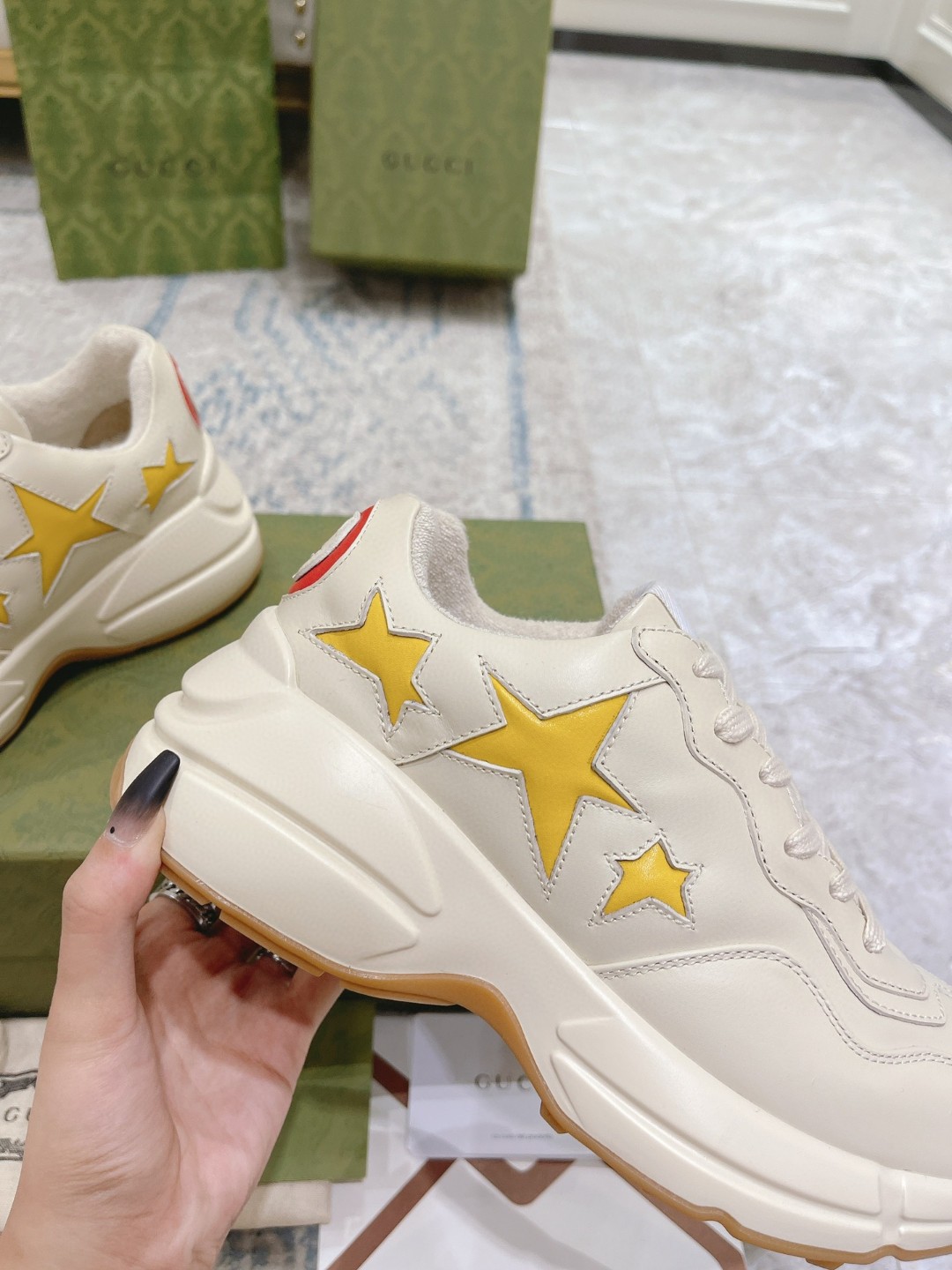 Gvc*1 Rhyton Sneaker With Stars White For Men 660939-2SH10-9560
