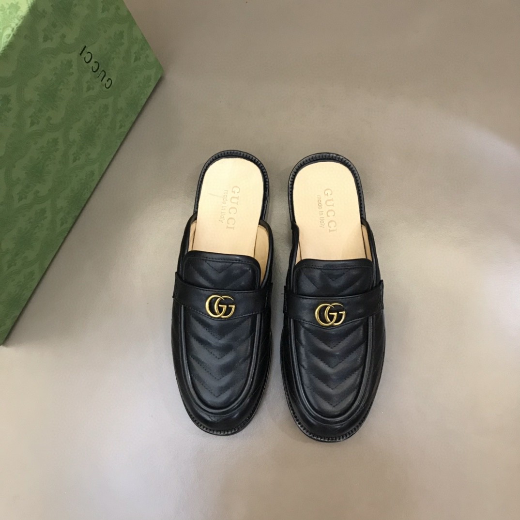 Gvc*1 Slipper With Interlocking G Black For Men
