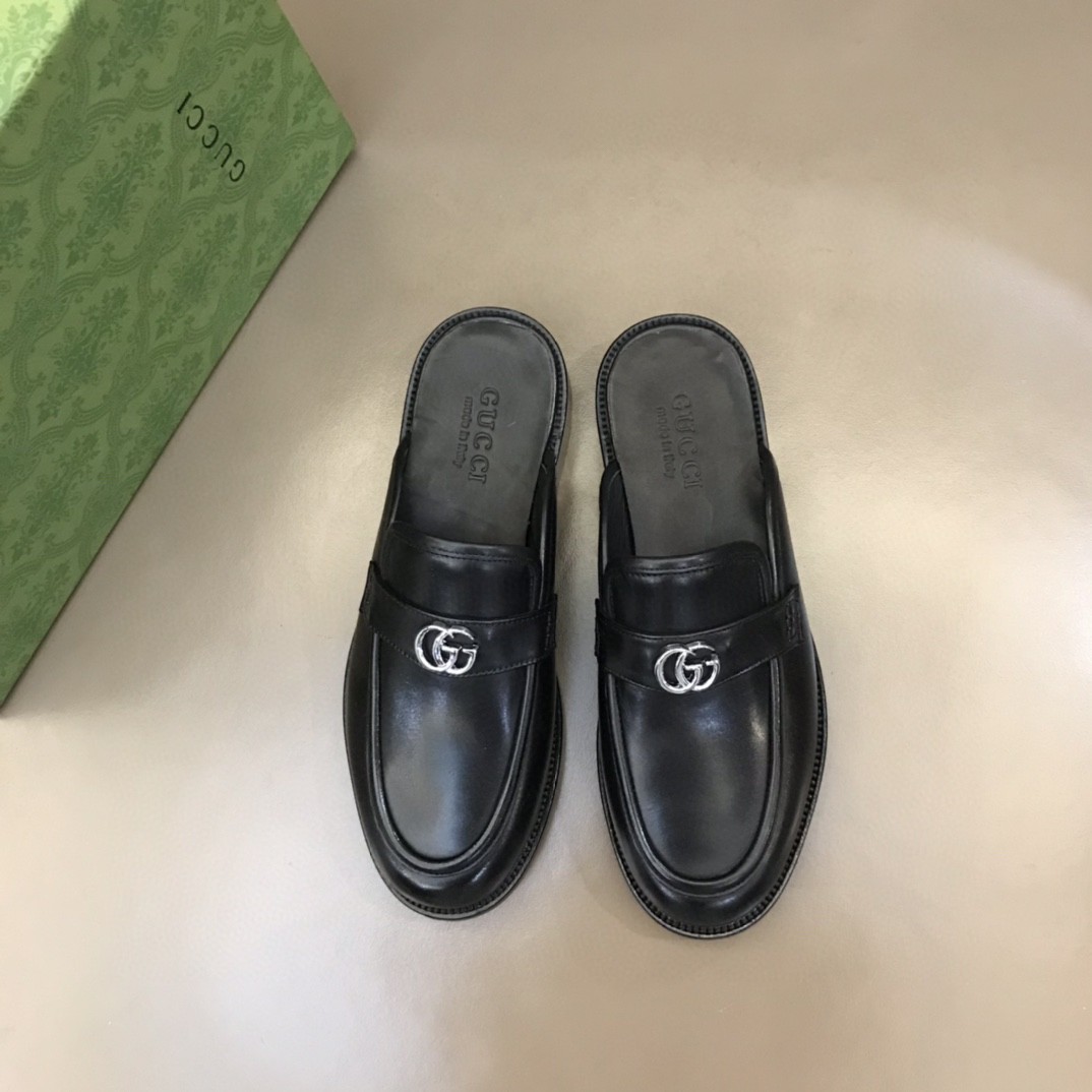 Gvc*1 Slipper With Interlocking G Black For Men