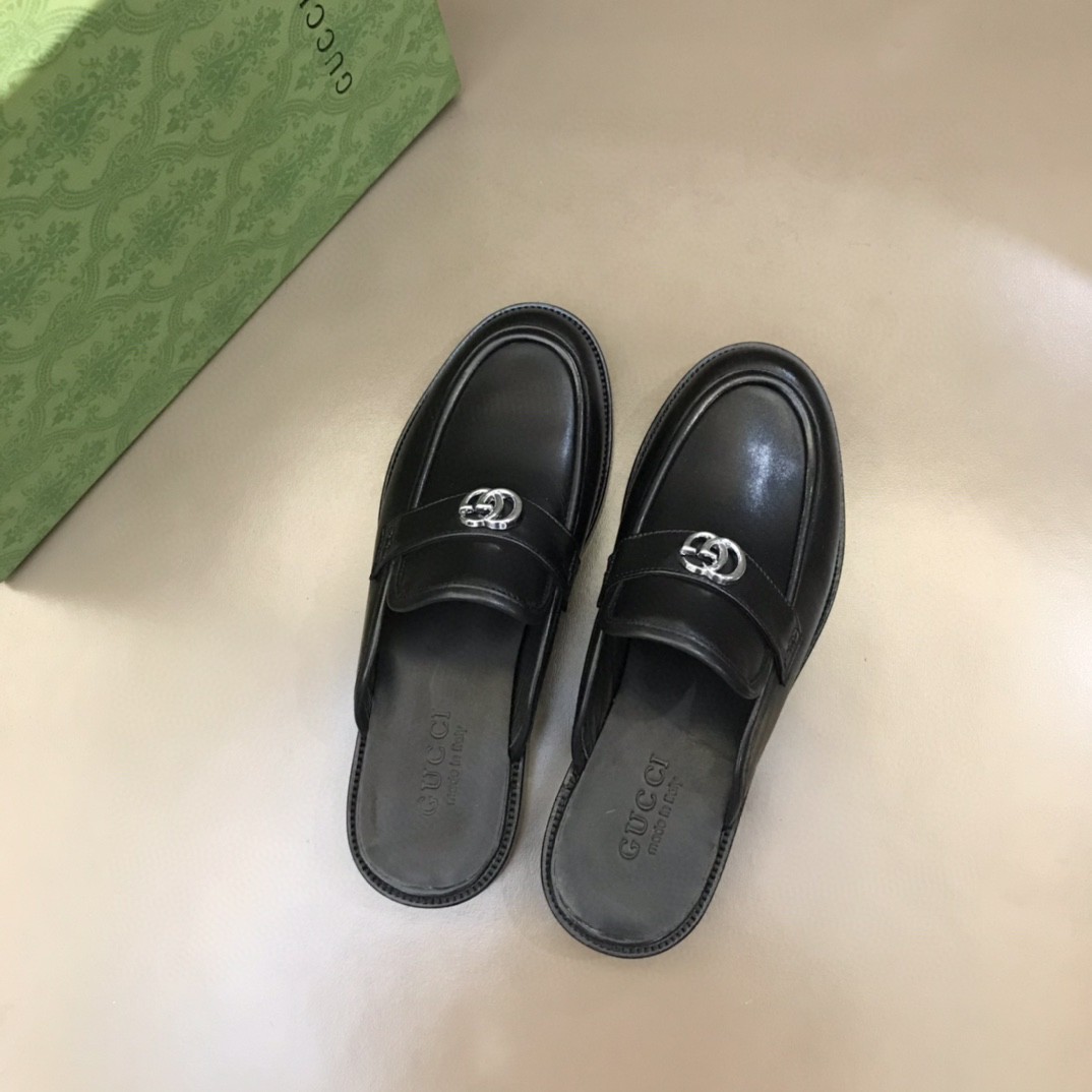 Gvc*1 Slipper With Interlocking G Black For Men