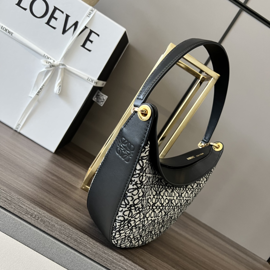 L0ew* Small Luna Bag Black/Brown/Light Brown For Women 12in / 30.5cm A923PM1X02