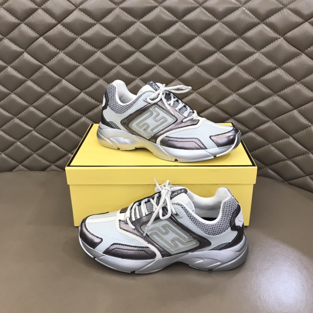 F**di FD Faster Trainers Sneakers Grey For Men
