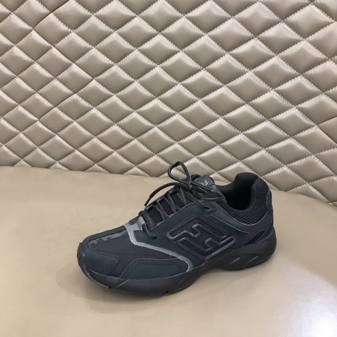F**di FD Faster Trainers Sneakers Black And White For Men 7E1555AKX6F1ICG