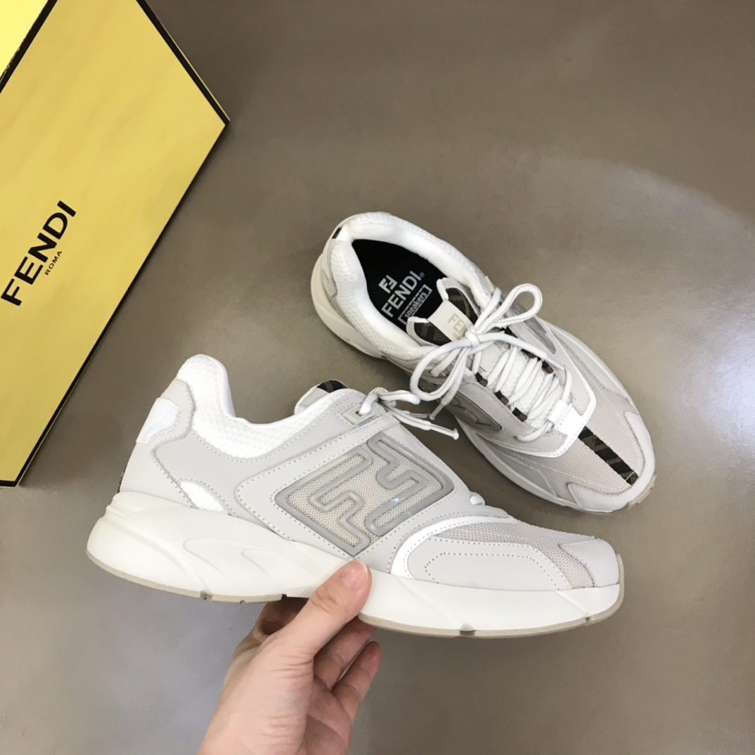 F**di FD Faster Trainers Sneakers White For Men 7E1555AKX6F1ICF