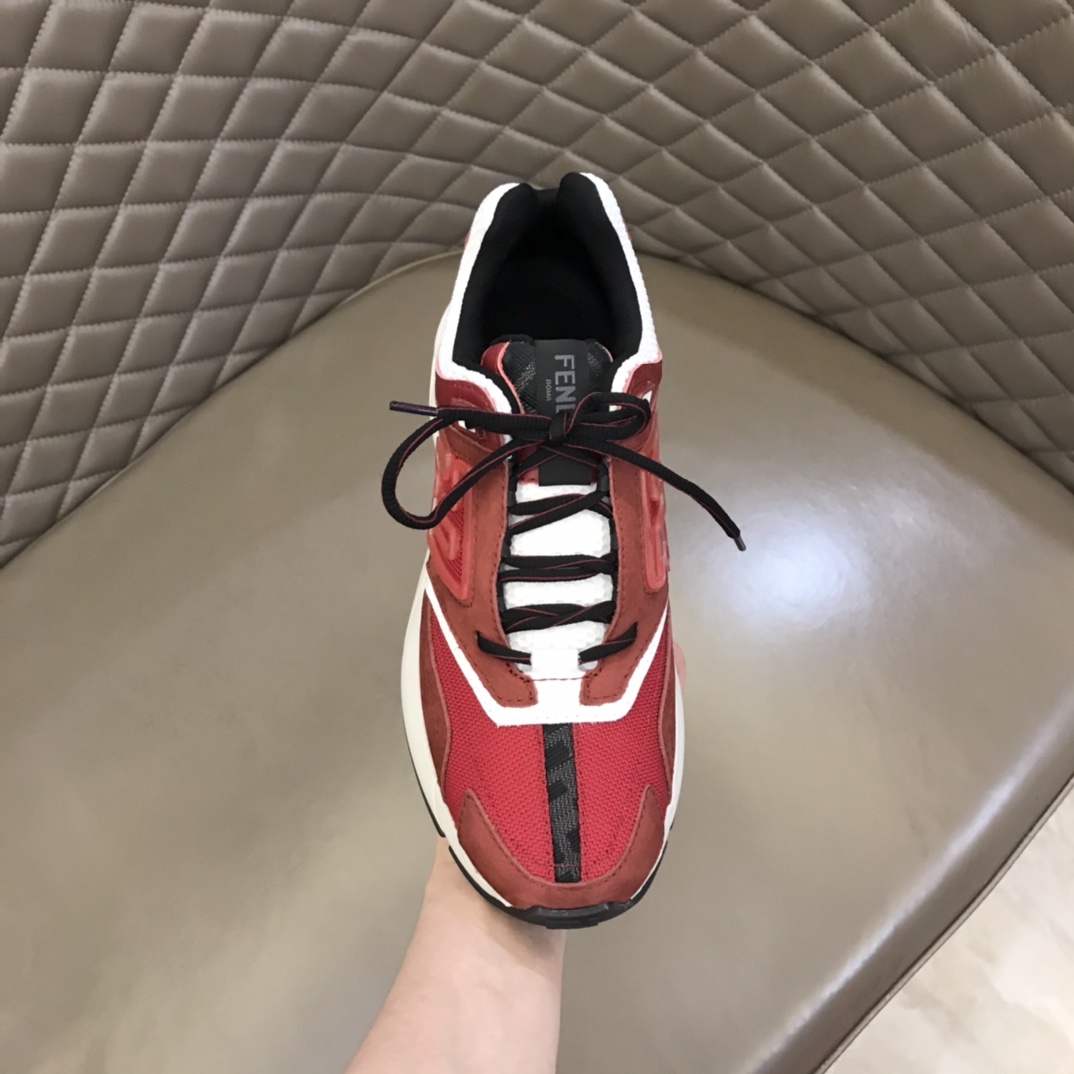 F**di FD Faster Trainers Sneakers Burgundy For Men 7E1555AKX6F1ICI