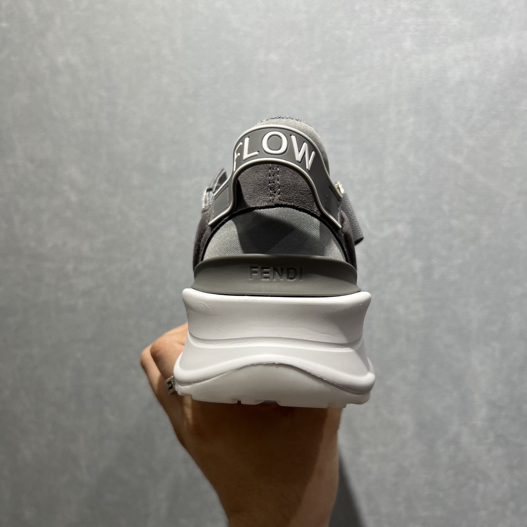 F**di FD Flow Sneakers Grey For Men 7E1392AD78F1FHF