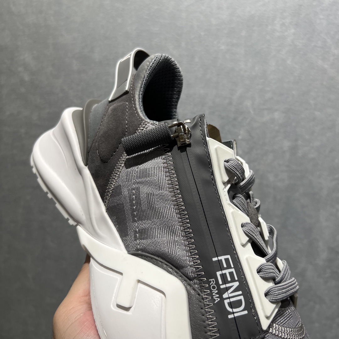 F**di FD Flow Sneakers Grey For Men 7E1392AD78F1FHF