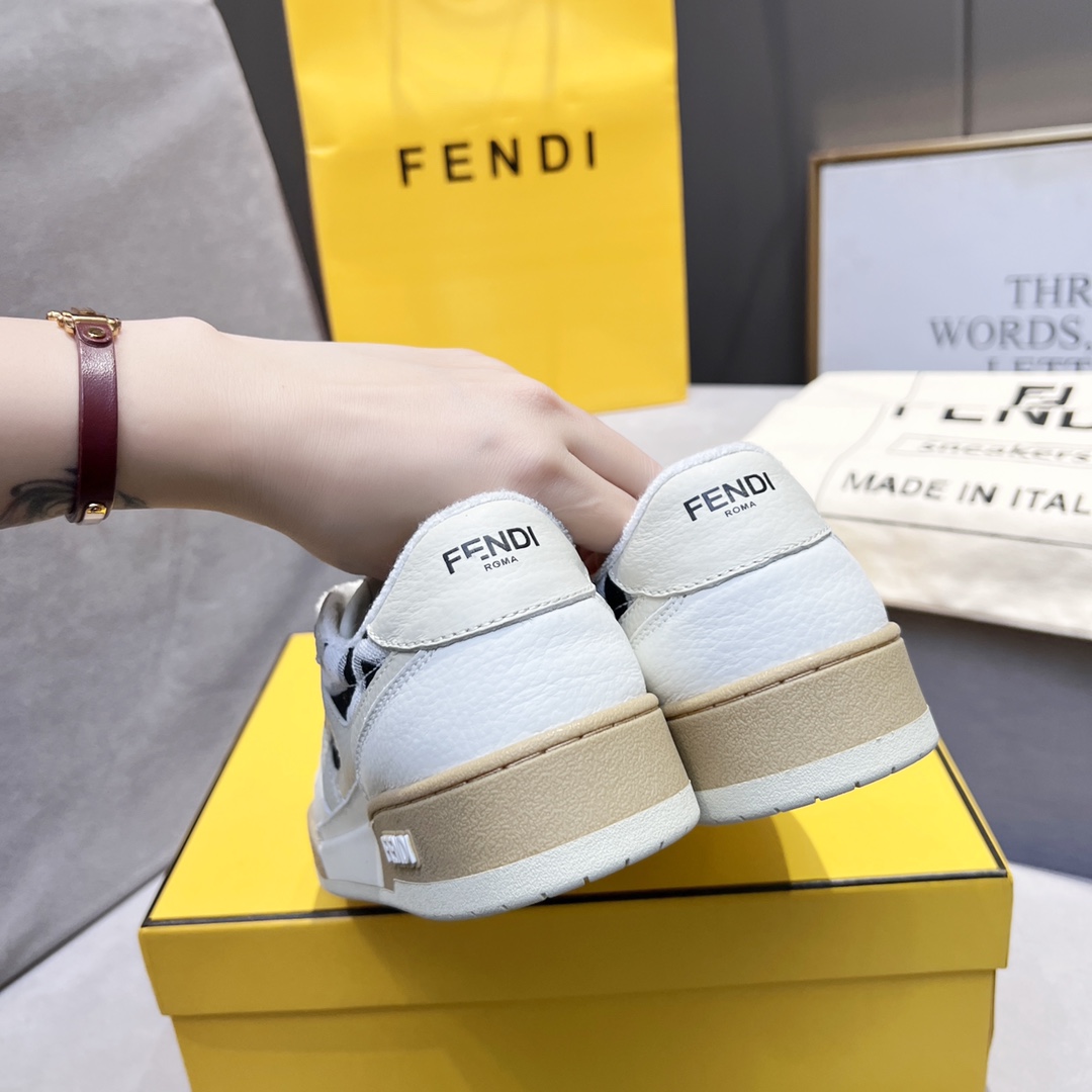 F**di FD Match Low Tops Sneakers Black And White For Men