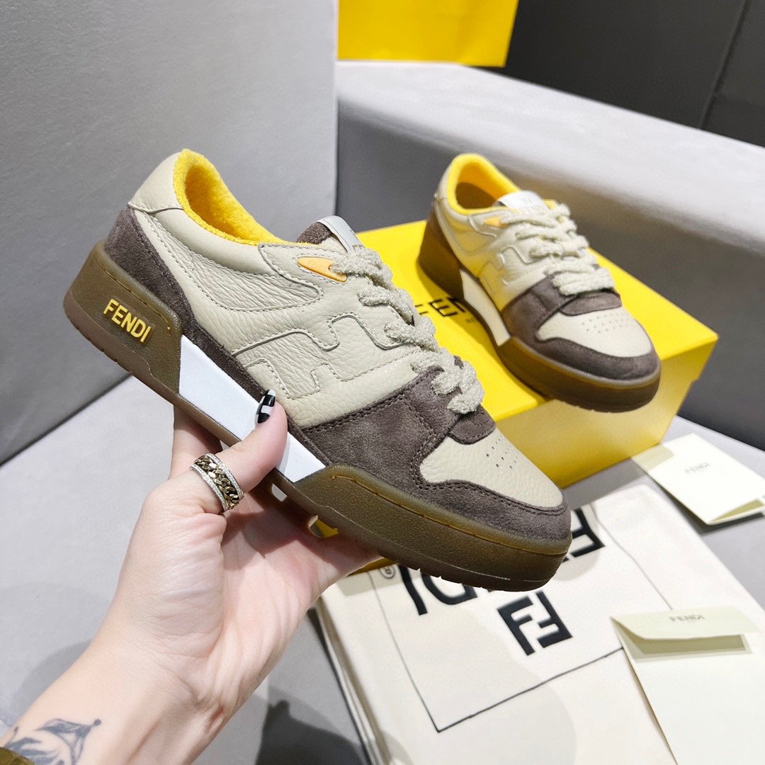 F**di FD Match Low Tops Sneakers Grey For Women 8E8252AHH2F1FHU