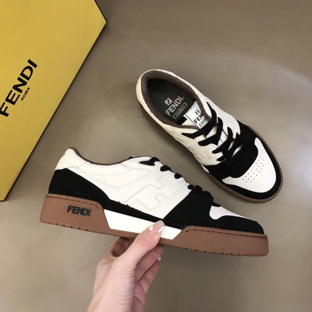 F**di FD Match Low Tops Sneakers Brown For Men 7E1493AHH2F1FZB