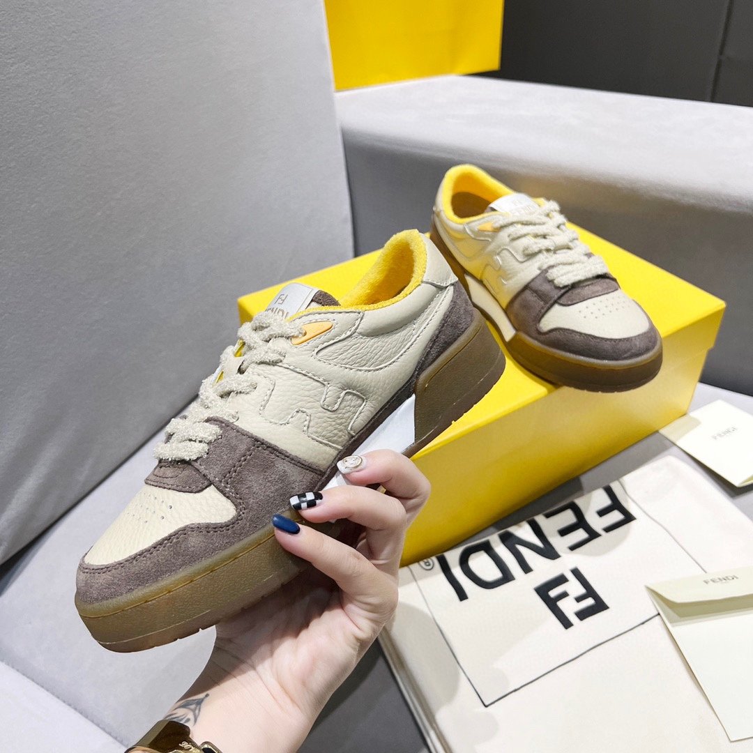 F**di FD Match Low Tops Sneakers Grey For Women 8E8252AHH2F1FHU