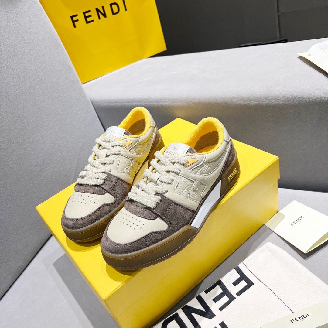 F**di FD Match Low Tops Sneakers Grey For Women 8E8252AHH2F1FHU