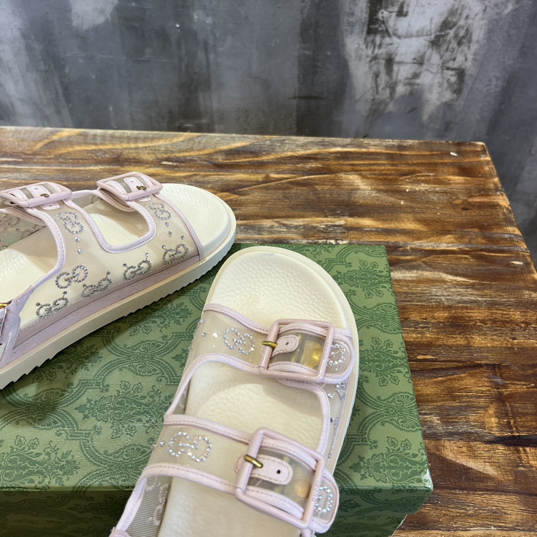 Gvc*1 GG Sandal With Crystals White For Women