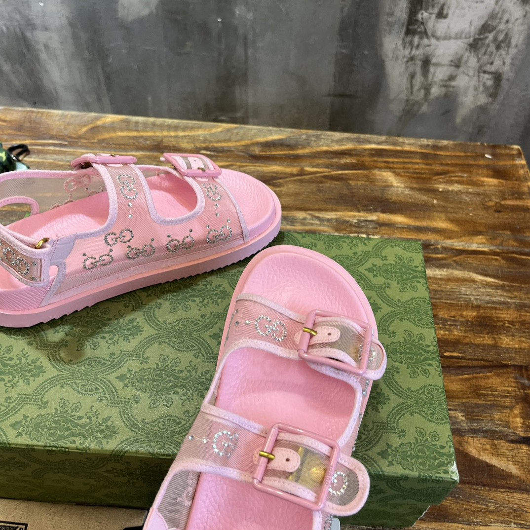 Gvc*1 GG Sandal With Crystals Pink For Women