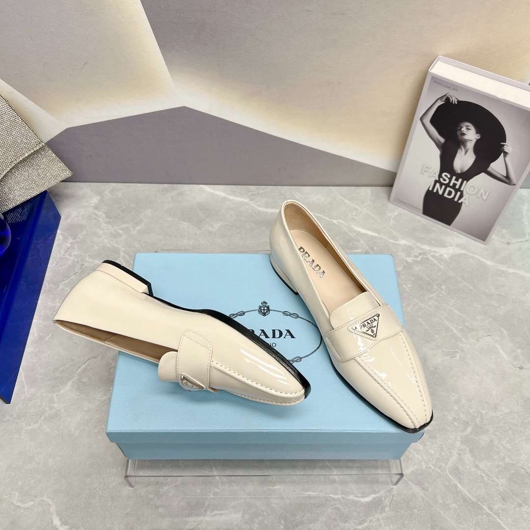 Pra*a Patent Loafers White For Women