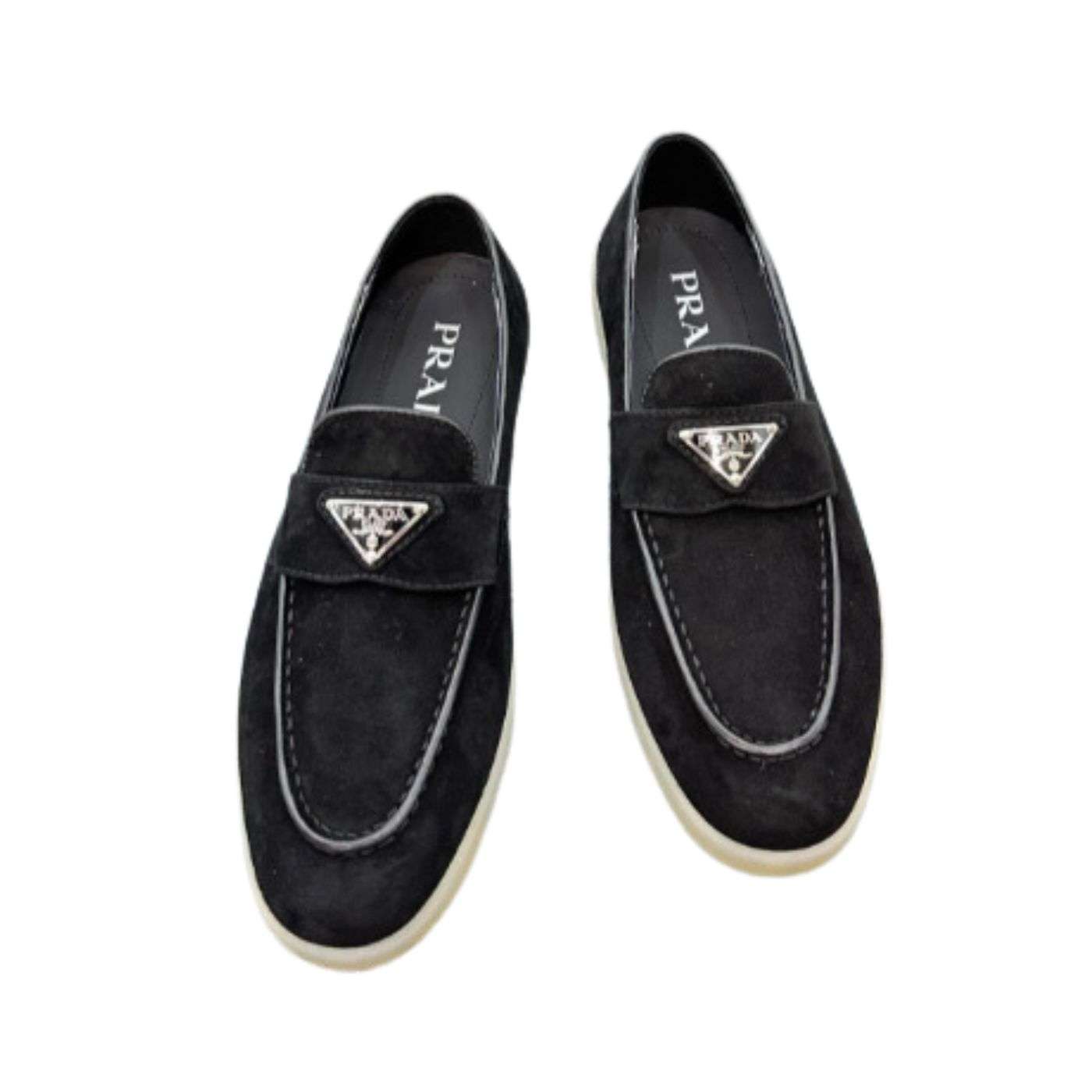 Pra*a Brushed Loafers Black For Women