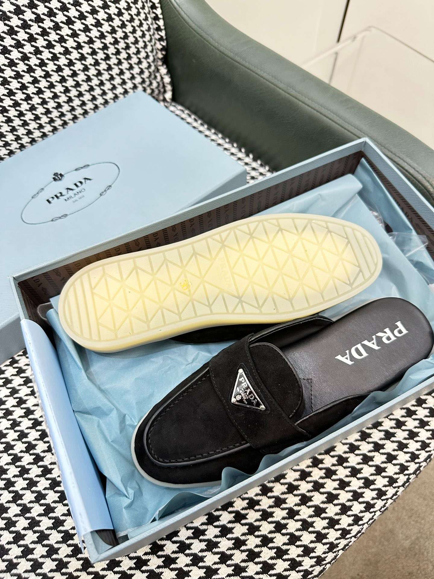 Pra*a Brushed Sabots Black For Women